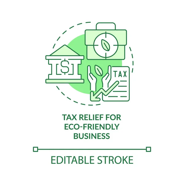 Daňová Úleva Pro Ekologicky Šetrnou Ikonu Zeleného Konceptu Podporovat Environmentální — Stockový vektor