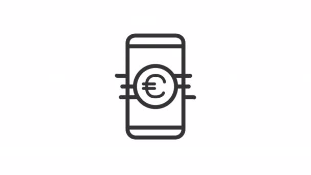 Animowana Ikona Płatności Online Transfery Finansowe Pośrednictwem Smartfona Cyfrowy Bank — Wideo stockowe