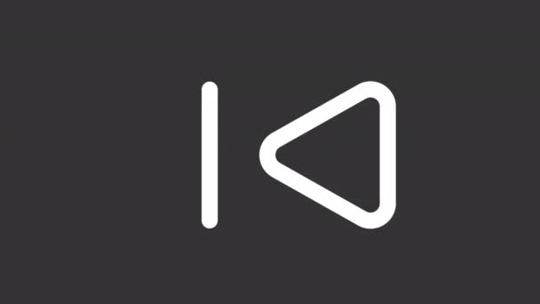 Animasyon Beyaz Çizgi Simgesini Atla Multimedya Oyuncu Kontrolü Şeffaf Arkaplanda — Stok video