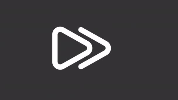 Animierte Vorwärts Weisse Linie Symbol Multimedia Player Nahtlose Schleife Video — Stockvideo