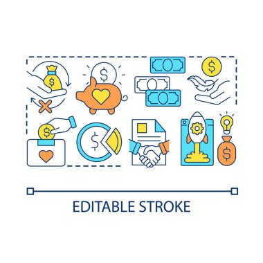 Şirket konsept simgesini paylaşıyor. Hisseleri geri al. Kârlı bir ortaklık. Soyut bir fikir üzerine ince çizgiler çizerek yatırım yapmaya başlayın. İzole bir taslak çizim. Düzenlenebilir felç. Kullanılan Arial yazı tipi