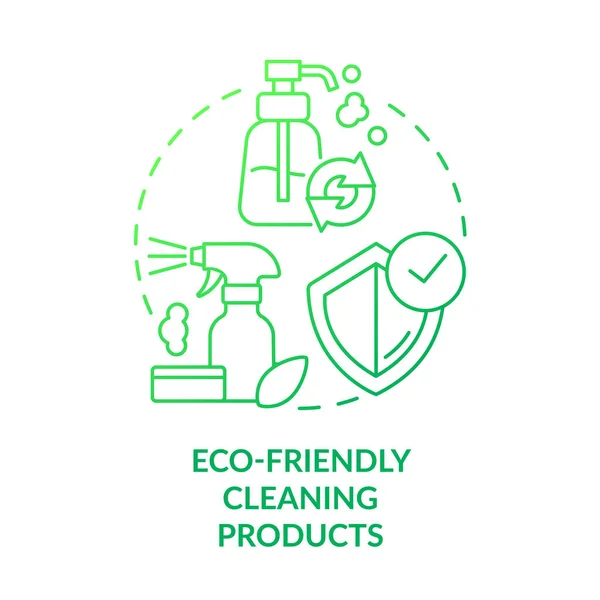 Eco Reinigingsmiddelen Groene Gradiënt Concept Icoon Groen Wasmiddel Voor Huishoudelijk — Stockvector