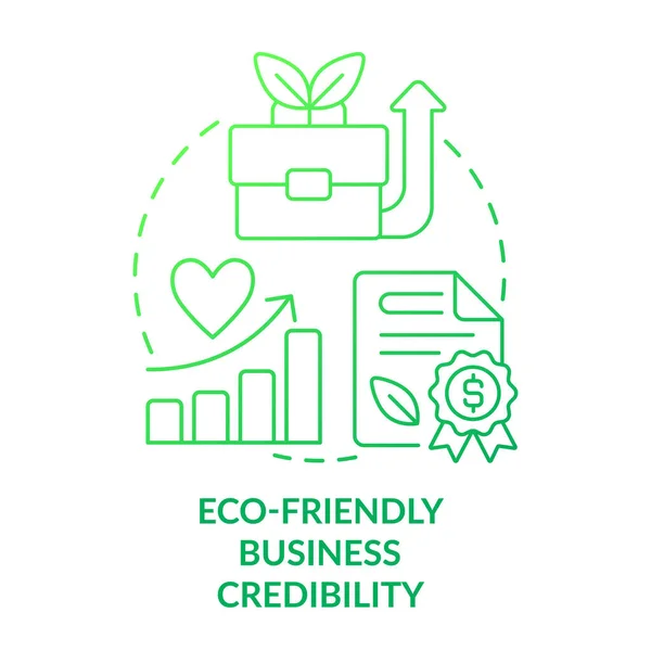 Eco Friendly Business Credibility Green Gradient Concept Icon Environmental Company — Stock Vector