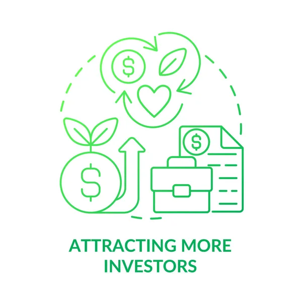 Atrair Mais Investidores Ícone Conceito Gradiente Verde Lucro Empresarial Sustentável — Vetor de Stock