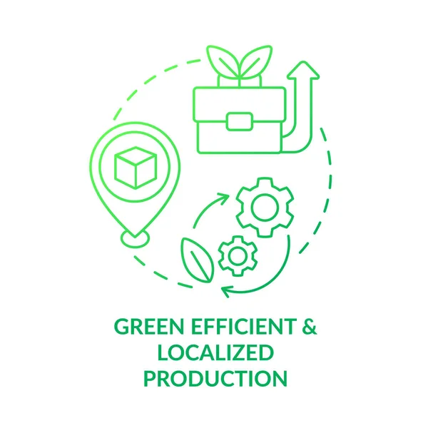 環境効率とローカライズされた生産緑のグラデーションコンセプトアイコン 持続可能な開発 生態系のブランドの抽象的なアイデア細い線図 独立した外形図面 無数のPro Boldフォントが使われます — ストックベクタ