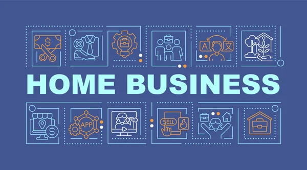 Home Business Word Concepts Bannière Bleu Foncé Travail Indépendant Infographies — Image vectorielle