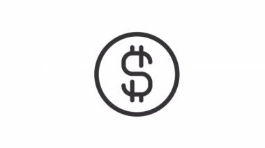 Animasyon para hattı ui ikonu. Ödeme. Bankacılık ve finans. Şeffaf arkaplanda alfa kanalı olan kusursuz HD video. Taslak izole edilmiş kullanıcı arayüzü ögesi hareketli grafik canlandırması