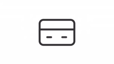 Animasyon banka kartı çizgisi. Elektronik para. Bankacılık. Şeffaf arkaplanda alfa kanalı olan kusursuz HD video. Taslak izole edilmiş kullanıcı arayüzü ögesi hareketli grafik canlandırması