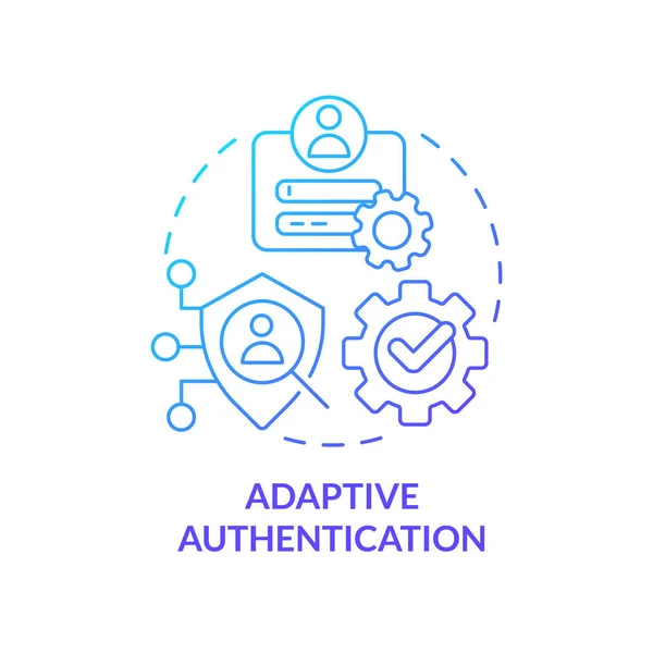 stock vector Adaptive authentication blue gradient concept icon. User recognition. Access to profile. Consumer login abstract idea thin line illustration. Isolated outline drawing. Myriad Pro-Bold font used