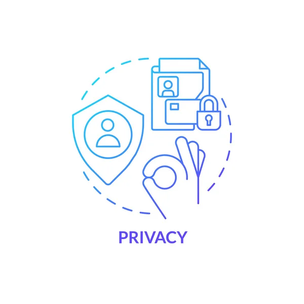 Privacidad Icono Concepto Gradiente Azul Seguridad Del Cliente Seguridad Información — Archivo Imágenes Vectoriales