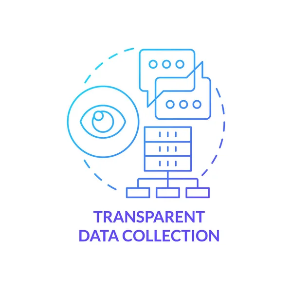 Transparente Datenerfassung Blaues Gradienten Konzept Symbol Speicherung Von Verbraucherinformationen Benutzerdatenbank — Stockvektor