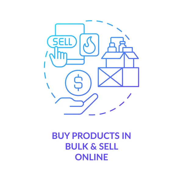 Kup Produkty Luzem Sprzedaj Ikonę Koncepcji Niebieskiego Gradientu Online Rentowna — Wektor stockowy