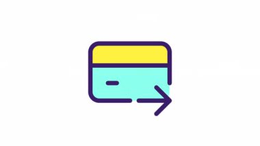 Canlandırılmış para transit renk ui simgesi. Banka işi. Elektronik para. Şeffaf arkaplanda alfa kanalı olan kusursuz HD video. Basit doldurulmuş RGB resim çizelgesi canlandırması