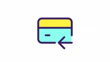 Animasyon nakit rengi ui simgesi. Kredi kartı işlemi. Elektronik para. Şeffaf arkaplanda alfa kanalı olan kusursuz HD video. Basit doldurulmuş RGB resim çizelgesi canlandırması