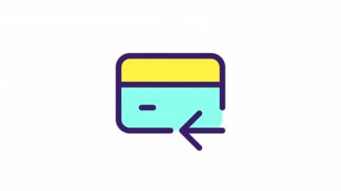 Canlandırma işlemi renk ui simgesinin sonu. Para transferi başarısız oldu. Elektronik para. Şeffaf arkaplanda alfa kanalı olan kusursuz HD video. Basit doldurulmuş RGB resim çizelgesi canlandırması