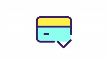 Animasyon doğrulama renk ui simgesi. Banka hesap erişimi. Mali işler. Şeffaf arkaplanda alfa kanalı olan kusursuz HD video. Basit doldurulmuş RGB resim çizelgesi canlandırması