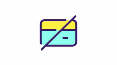 Animasyon renk ui simgesi. Ödemeyi reddet. Başarısızlık. Finans yönetimi. Şeffaf arkaplanda alfa kanalı olan kusursuz HD video. Basit doldurulmuş RGB resim çizelgesi canlandırması