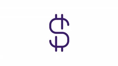 Canlandırılmış dolar rengi ui simgesi. Döviz bürosu. - Harika. Finans ve bankacılık. Şeffaf arkaplanda alfa kanalı olan kusursuz HD video. Basit doldurulmuş RGB resim çizelgesi canlandırması