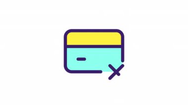 Animasyon kart hatası renk ui simgesi. Ödeme hatası. Elektronik hesap yasağı. Şeffaf arkaplanda alfa kanalı olan kusursuz HD video. Basit doldurulmuş RGB resim çizelgesi canlandırması