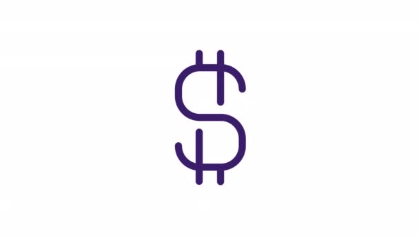 Animatie Dollar Kleur Pictogram Wisselkantoor Kapitaal Financiën Bankwezen Naadloze Lus — Stockvideo