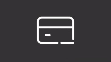 Animasyon kaldırma beyaz çizgi ui simgesi. Banka hesabını sil. Şeffaf arkaplanda alfa kanalı olan kusursuz HD video. Gece modu için izole edilmiş kullanıcı arayüzü hareketli grafik tasarımı