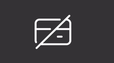 Animasyon beyaz çizgi ui simgesi. Kredi kartını kapat. Şeffaf arkaplanda alfa kanalı olan kusursuz HD video. Gece modu için izole edilmiş kullanıcı arayüzü hareketli grafik tasarımı