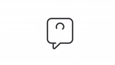 Canlandırılmış soru doğrusal simgesi sor. Kafa karıştırıcı işaretli konuşma balonu. Cevap arıyorum. Şeffaf arkaplanda alfa kanalı olan kusursuz HD video. Taslak hareketli grafik canlandırması