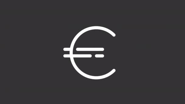Animated Wealth White Line Icon Currency Exchange Seamless Loop Video — Stock Video