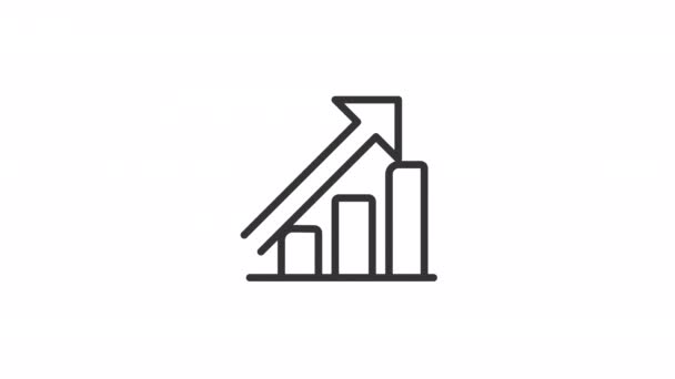 Geanimeerde Statistische Stijging Lineaire Pictogram Bedrijfsontwikkeling Financiële Vooruitgang Naadloze Lus — Stockvideo