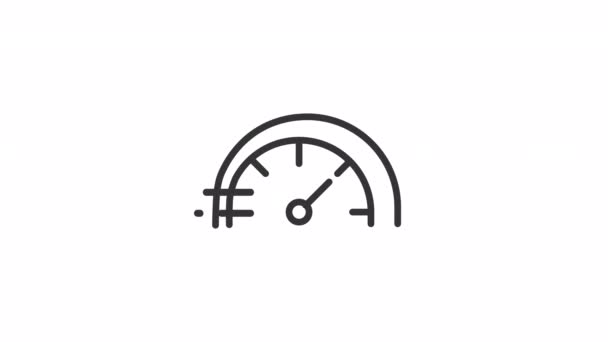 Geanimeerde Snelheidsmeter Lineair Pictogram Snelheid Van Het Voertuig Versnelling Automobielmeter — Stockvideo