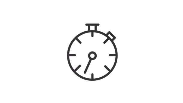 Animowana Ikona Liniowa Chronometru Dokładne Odliczanie Czasu Narzędzie Sportowe Konkurencja — Wideo stockowe