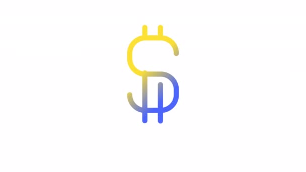 Animated Dollar Gradient Icon Currency Money Seamless Loop Video Alpha — Stock Video