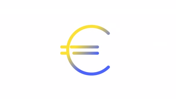 Icône Gradient Euro Animé Monnaie Européenne Économie Boucle Transparente Vidéo — Video