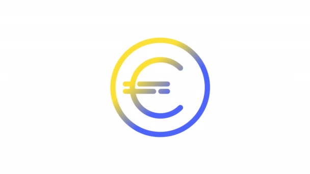 Ícone Gradiente Eurocent Animado Dinheiro Câmbios Sem Emenda Loop Vídeo — Vídeo de Stock