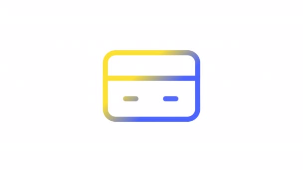 Conjunto Ícones Gradiente Cartão Animado Dinheiro Electrónico Sem Emenda Loop — Vídeo de Stock