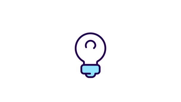 Animated Thinking Color Icon Thought Provoking Process Question Lightbulb Seamless — Stock Video