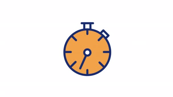 Geanimeerde Chronometer Kleur Pictogram Nauwkeurige Tijdtelling Sportgereedschap Wedstrijd Naadloze Lus — Stockvideo