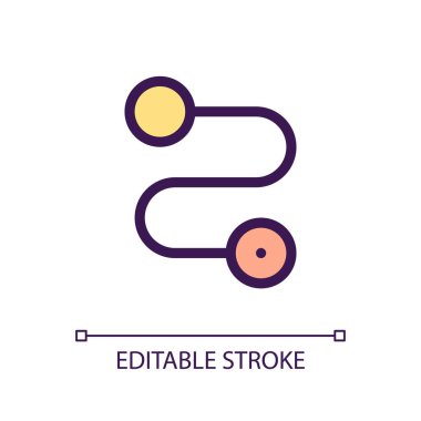 Yol pikseli mükemmel RGB renk ui simgesi. Lojistik ve dağıtım. Basit doldurulmuş çizgi ögesi. Mobil uygulama için UX tasarımı. Vektör izole görüntü grafiği. Düzenlenebilir felç. Kullanılan Arial yazı tipi