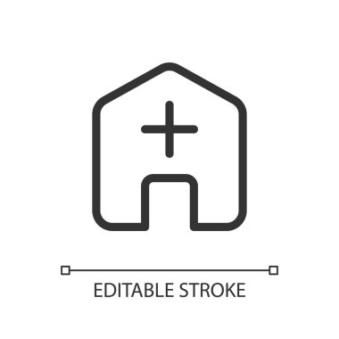 Adres pikseli mükemmel doğrusal ui simgesi ekle. Teslimat servisi. Alıcı bilgilerini e- posta ile gönder. GUI, UX tasarımı. Uygulama ve web için izole edilmiş kullanıcı arayüzü ögesi. Düzenlenebilir felç. Kullanılan Arial yazı tipi