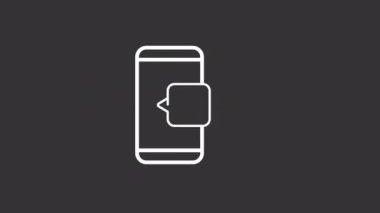 Canlandırılmış bilgi beyaz çizgi simgesini ara. Telefon pazarlama. Çağrı merkezinden bilgi al. Şeffaf arkaplanda alfa kanalı olan kusursuz HD video. Gece kipi için hareketli grafik tasarımı