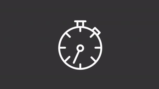 Animiertes Chronometer Symbol Mit Weißer Linie Genaues Zeitzählen Sportgerät Wettbewerb — Stockvideo