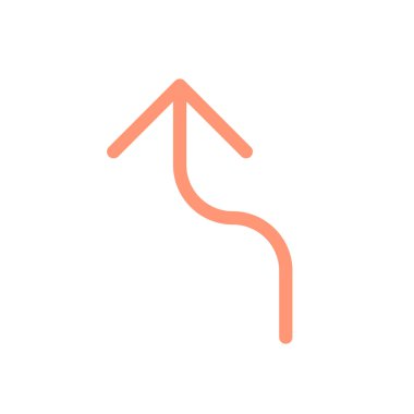 Sol ters ok düz renk ui simgesi. Hedefe ulaş. Yol tabelası. Araba sürüyorum. Güzergahı buluyorum. Mobil uygulama için basit doldurulmuş öge. Renkli, sağlam bir resim. Vektör izole edilmiş RGB illüstrasyonu