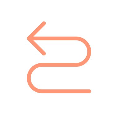 Sol kıvrımlı ok düz renk ui simgesi. Hedefe ulaşılıyor. Yol tabelası. Araba sürüyorum. Rotayı bul. Mobil uygulama için basit doldurulmuş öge. Renkli, sağlam bir resim. Vektör izole edilmiş RGB illüstrasyonu