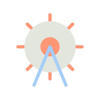 Lunapark konumu düz renk ui simgesi. Çekicilik. GPS navigasyonu. Haritada bir yer ara. Mobil uygulama için basit doldurulmuş öge. Renkli, sağlam bir resim. Vektör izole edilmiş RGB illüstrasyonu