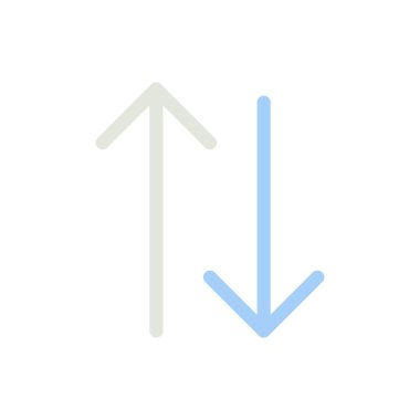 İki yönlü trafik okları düz renk ui simgesi. Hedefe ulaşılıyor. Yol tabelası. Araba sürüyorum. Güzergahı buluyorum. Mobil uygulama için basit doldurulmuş öge. Renkli, sağlam bir resim. Vektör izole edilmiş RGB illüstrasyonu