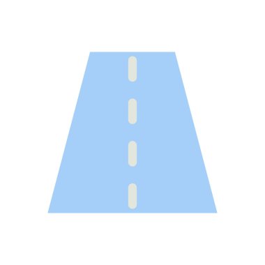 Yol yüzeyi düz renk ui simgesi. Yol işaretleri. GPS navigasyonu. Otoyol. Eyaletler arası yol. Mobil uygulama için basit doldurulmuş öge. Renkli, sağlam bir resim. Vektör izole edilmiş RGB illüstrasyonu