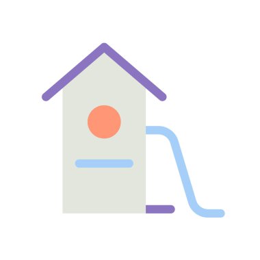 Oyun alanı düz renk ui simgesi. GPS navigasyonu. Çocuklar için oyun parkı. Haritada yer bul. Mobil uygulama için basit doldurulmuş öge. Renkli, sağlam bir resim. Vektör izole edilmiş RGB illüstrasyonu