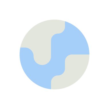 Dünya gezegeni düz renk ui ikonu. İş sitesi. GPS navigasyonu. Dünya haritasında bir yer ara. Mobil uygulama için basit doldurulmuş öge. Renkli, sağlam bir resim. Vektör izole edilmiş RGB illüstrasyonu