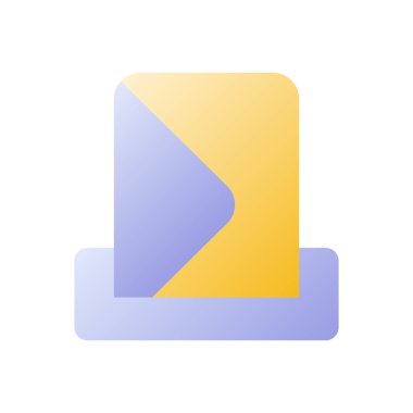 Düz gradyan iki renkli ui simgesini bırakın. Zarf gönder. Posta servisi. Posta ve teslimat. Basit bir piktogram. Arayüz, mobil uygulama için UX tasarımı. Vektör izole edilmiş RGB illüstrasyonu