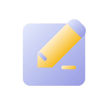 Metin düz gradyanı iki renkli ui simgesini düzenle. Mesaj yaz. Mektup yazıyorum. Belge düzenleme. Basit bir piktogram. Arayüz, mobil uygulama için UX tasarımı. Vektör izole edilmiş RGB illüstrasyonu